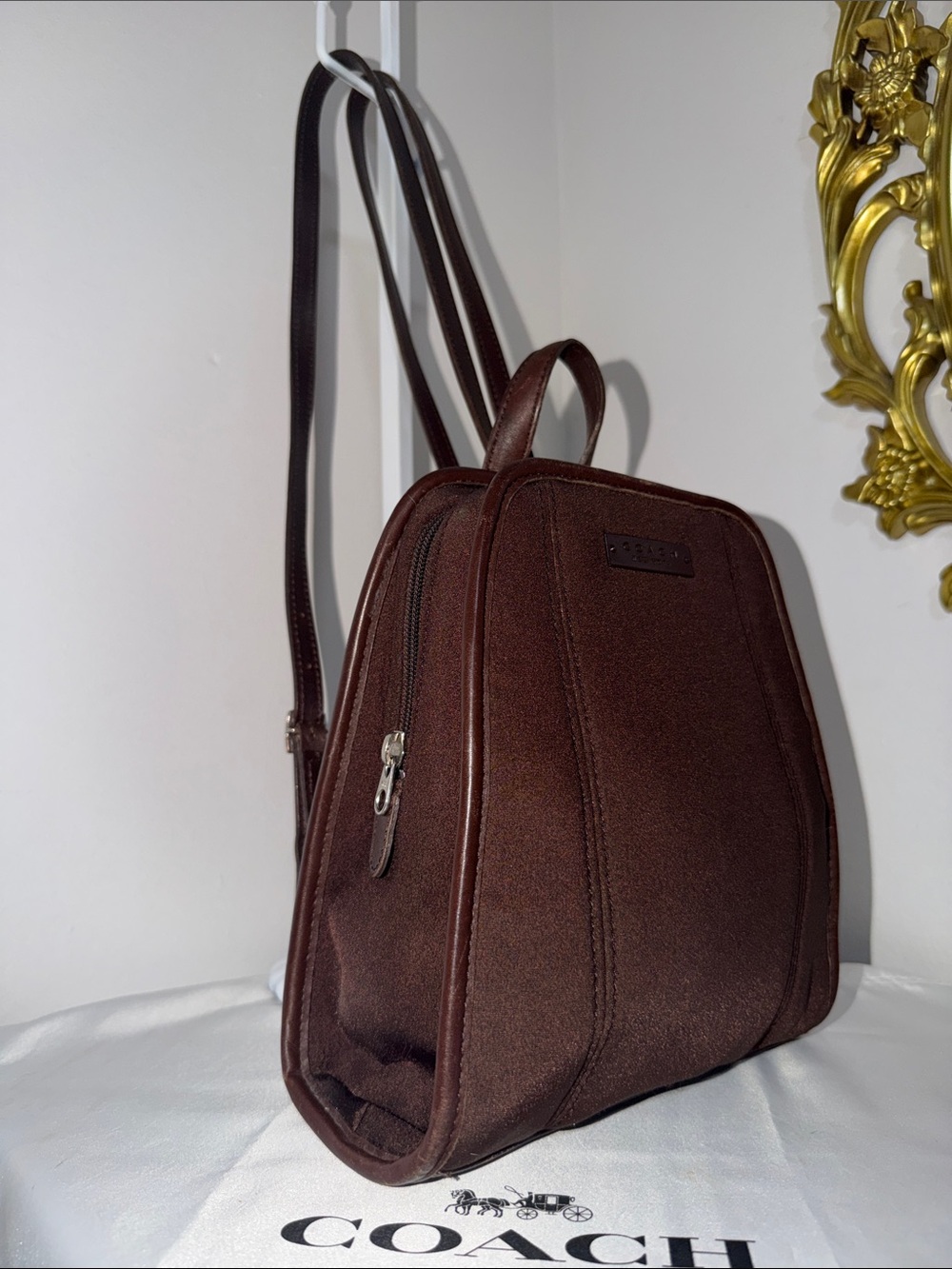 Coach Vintage 6215 Brown Mini Backpack with Leather Trim - Picture 2 of 13